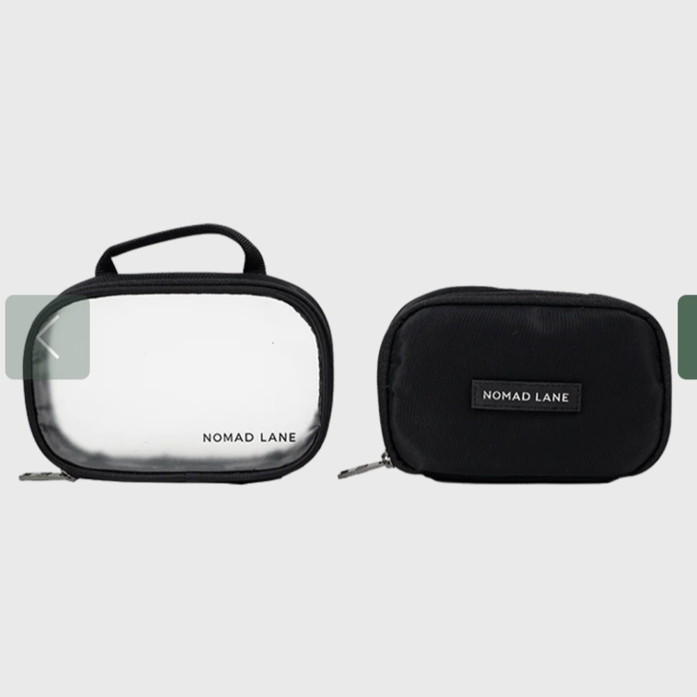 Nomad Lane Black and Clear Travel Pouches